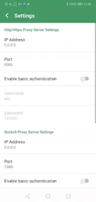 Android Proxy Server android App screenshot 1